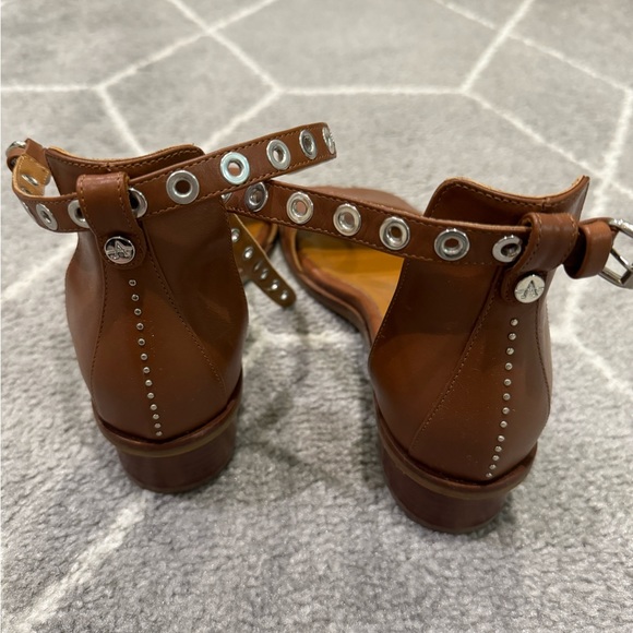 Aquatalia Rosalie Leather Sandal in Cognac Size 8 - Picture 6 of 7